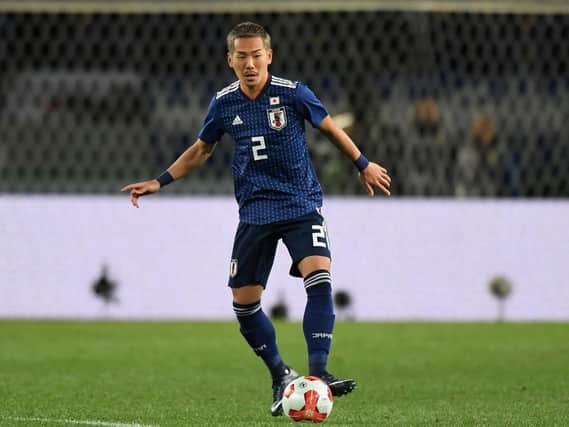 Leeds United midfielder Yosuke Ideguchi, on international duty with Japan.