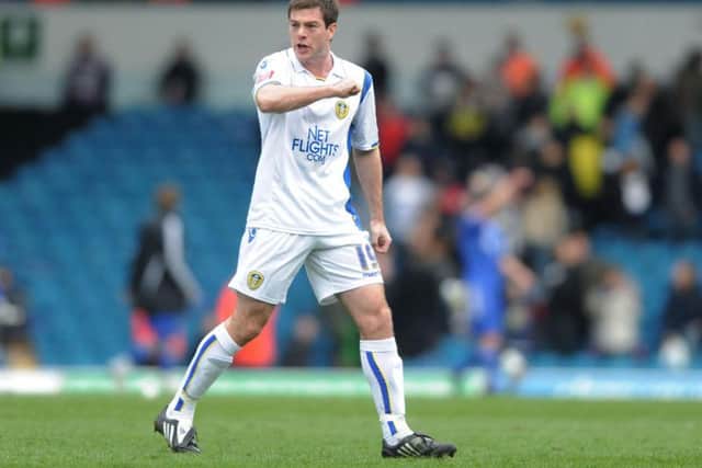 Ben Parker gives the Leeds salute after a victory at Elland Road.