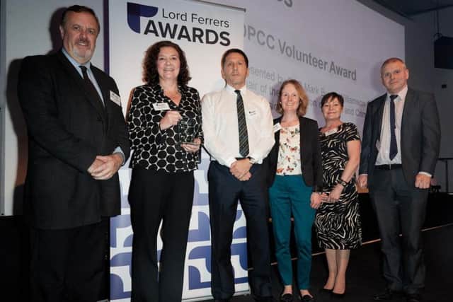 Mark Burns-Williamson, West Yorkshire Police and Crime Commissioner, with the winning Victim Support West Yorkshire team at the awards ceremony.