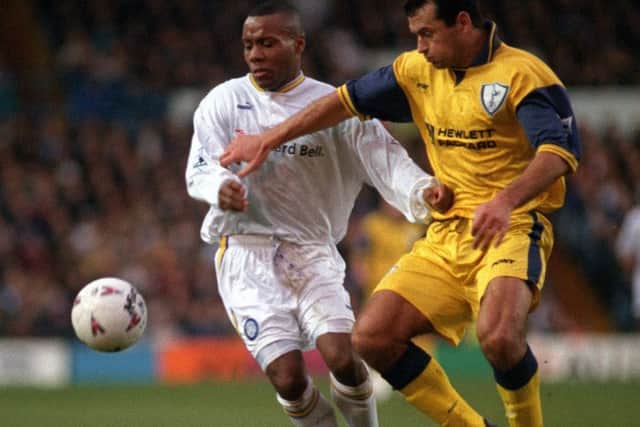 Rod Wallace battles with Tottenham's Colin Calderwood.