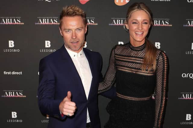 Ronan Keating and Storm Uechtritz arriving at the First Direct Arena.