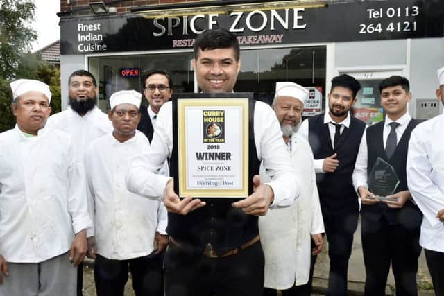 Spice Zone  Pendas Way, Crossgates winner of Yorkshire Evening Post Curry House of the Year 2018
Jaber Ahmed owner of Spice Zone with staff