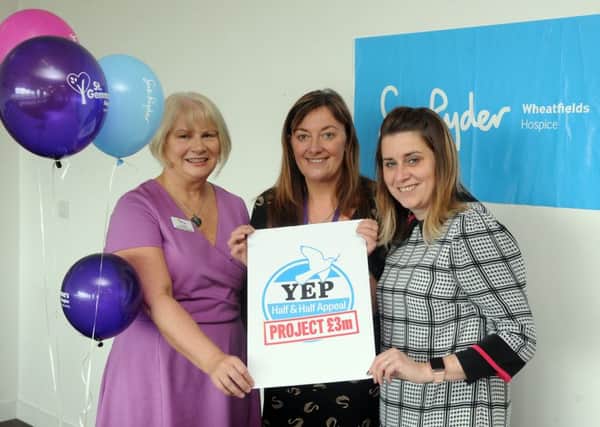YEP editor Hannah Thaxter, centre with St Gemma's head of income generation Tracy Dick and Wheatfields hospice director Kate Bratt-Farrar launch of the YEP's annual Light Up A Life appeal which raises money for our long-running Half and Half Appeal in aid of St Gemma's and Wheatfields hospices.   Picture Tony Johnson.