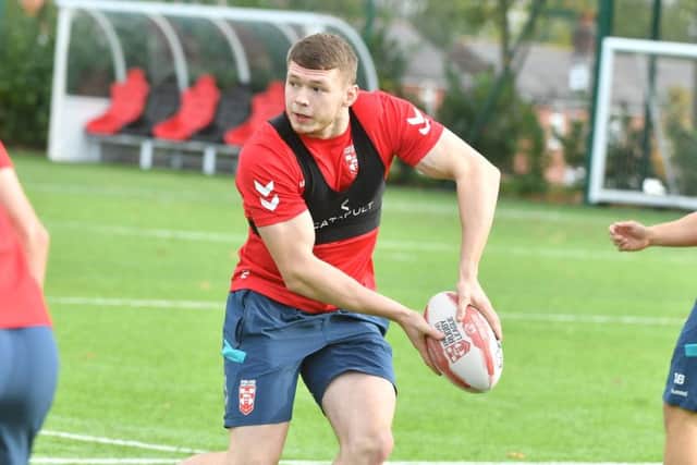 James Batchelor in training for England Knights.