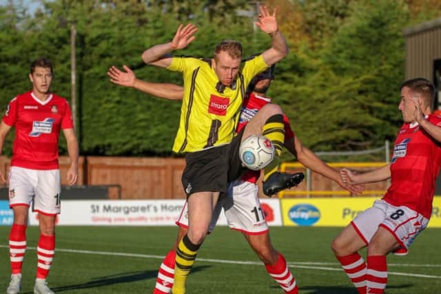 Mark Beck wasted a glorious chance to hand Harrogate Town victory at the death. Picture: Matt Kirkham