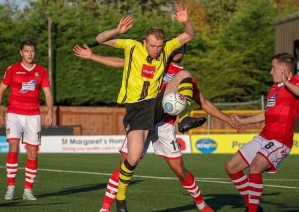 Mark Beck wasted a glorious chance to hand Harrogate Town victory at the death. Picture: Matt Kirkham