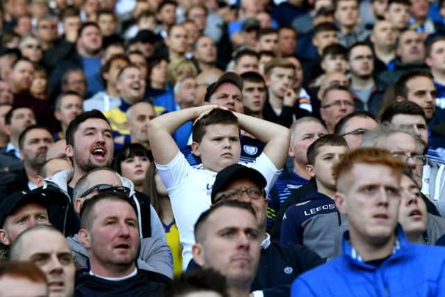 Leeds United's travelling fans at Blackburn.