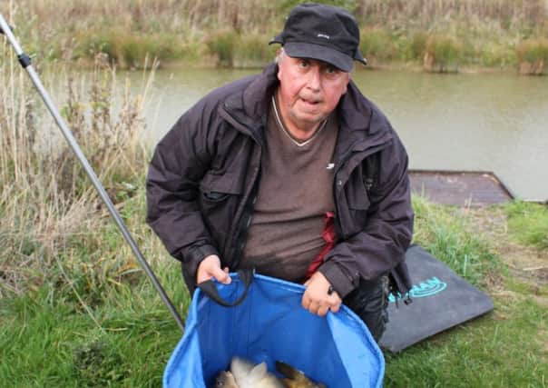 In-form Steve Pearson with part of the 114lb catch that gave him the first win at the newly reopened Kippax Park Osprey Lake.