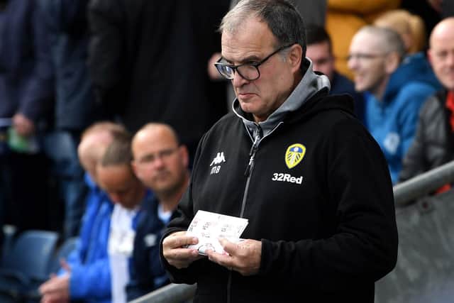 Leeds United boss Marcelo Bielsa at Ewood Park.