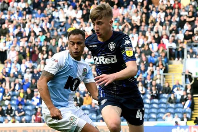 Leeds United winger Jack Clarke in action at Blackburn.