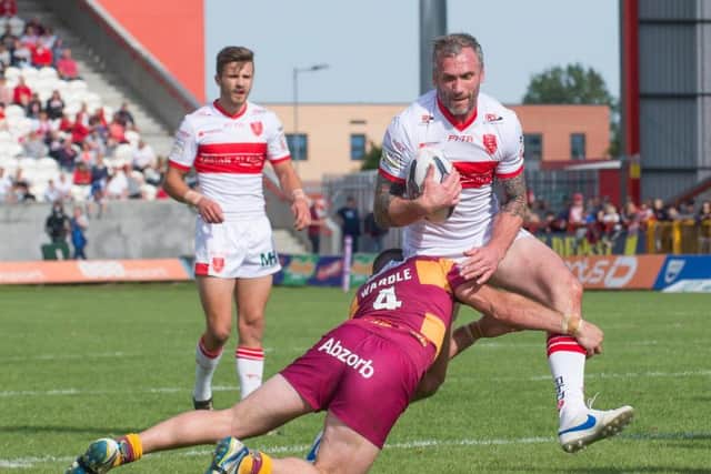 Jamie Peacock in action for Hull KR after coming out of retirement in 2016 (SWPix)