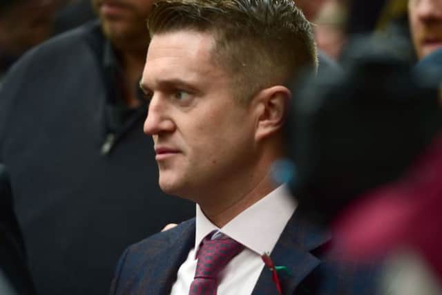 EDL leader Tommy Robinson arrives at the Old Bailey. PIC: PA