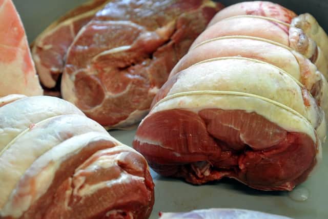 Lamb meat.