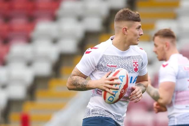 Picture by Alex Whitehead/SWpix.com - 16/10/2018 - Rugby League - England Captains Run - Leigh Sports Village, Leigh, England - Liam Sutcliffe.
