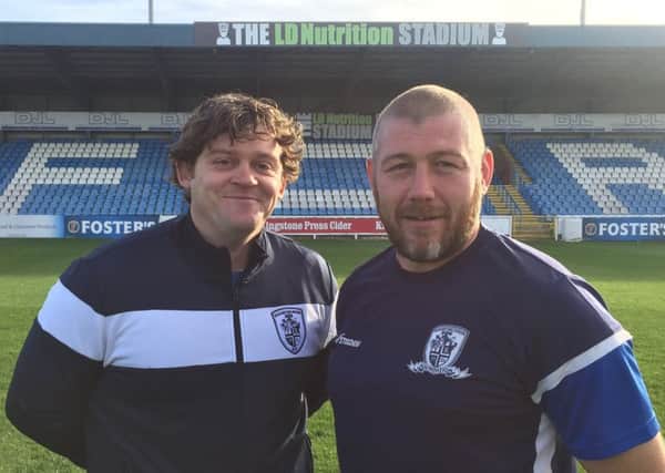 Featherstone Rovers head coach John Duffy with new reserve team head coach Paul March.