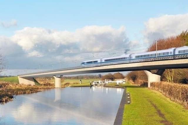 An artist's impression of how HS2 could look