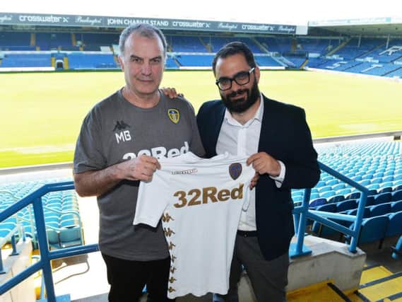 Leeds United head coach Marcelo Bielsa (left) and director of football Victor Orta (right).