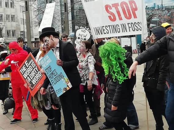'Zombies' march in Leeds against fossil fuels and fracking