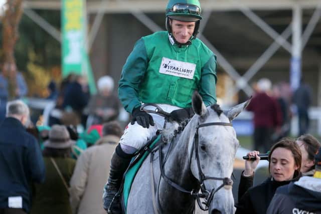 Wetherby winner: Bristol De Mai and Daryl Jacob after winning the Charlie Hall Chase at Wetherby last year.