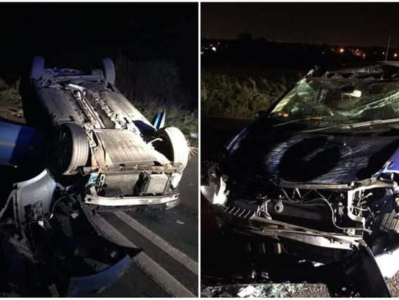 Pictures shared by Sergeant Paul Cording of the crash near Spofforth.