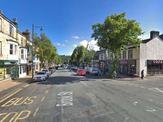 The woman died after being hit by a bus in Brook Street, Ilkley. Picture: Google