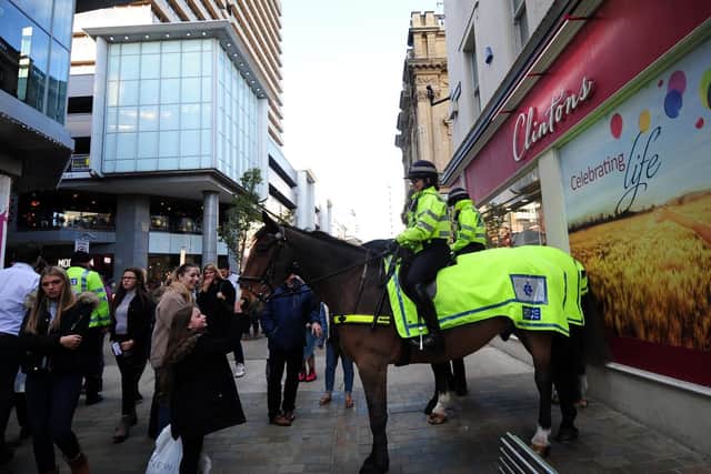 Mounted police were also in the city centre today as part of the high visibility patrols.