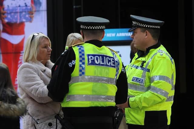 Officers talk to shoppers in Trinity Leeds as Project Servator is rolled out across the district.