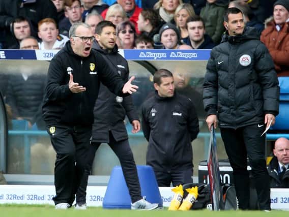 Marcelo Bielsa during the recent 1-1 draw with Brentford at Elland Road.