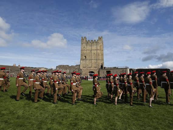 Soldiers based at Catterick Garrison in the grounds of Richmond Castle in North Yorkshire  Photo credit should read: Owen Humphreys/PA Wire