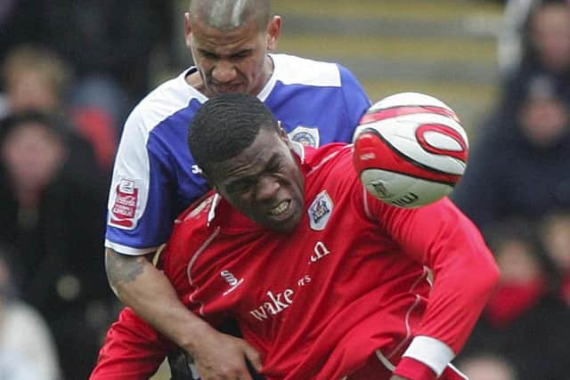Kayode Odejayi in action for Barnsley in 2008. PIC: 
Varley Picture Agency