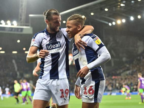 KEY DUO: West Bromwich Albion's Dwight Gayle, right, and Jay Rodriguez.