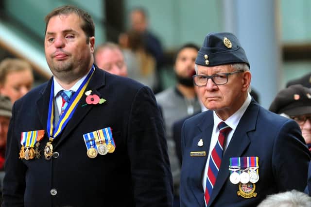 Simon Brown (left) at the launch of the Leeds Poppy Appeal at The Light.