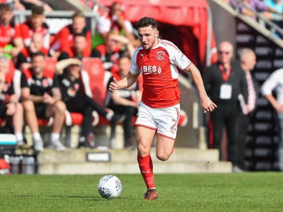 Leeds United loanee Lewie Coyle in action for Fleetwood Town.