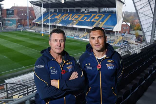 Leeds Rhinos head coach David Furner and director of rugby Kevin Sinfield.