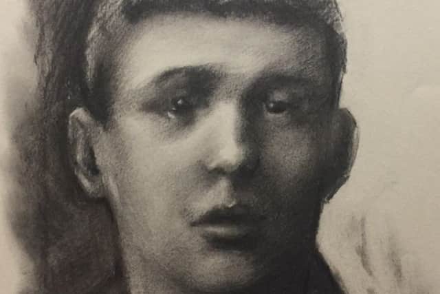Suman Kaur's charcoal drawing of George Ellison.