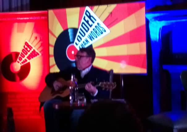 Chris Difford of Squeeze at Louder Than Words at The Principal Hotel, Manchester.