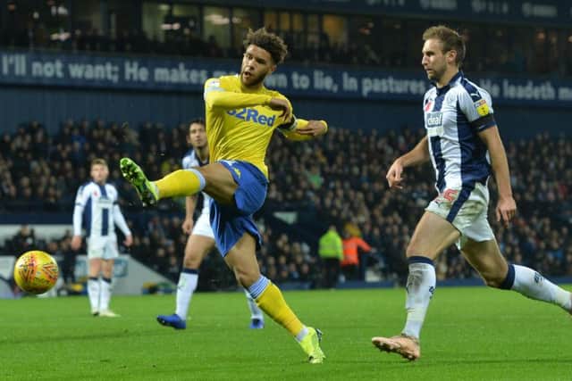 Tyler Roberts' off-side effort againstWest Bromwich Albion. PIC: Bruce Rollinson