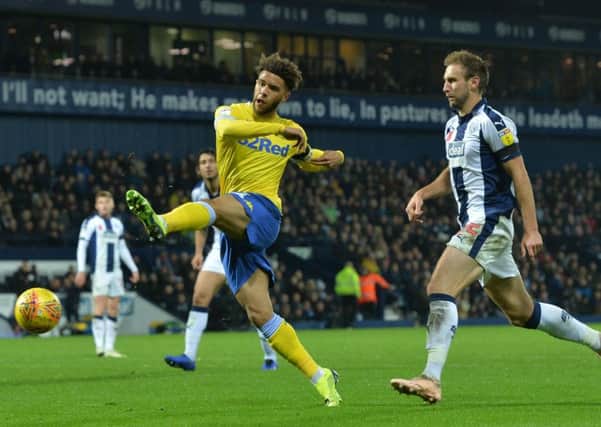 Tyler Roberts' off-side effort against
West Bromwich Albion. PIC: Bruce Rollinson