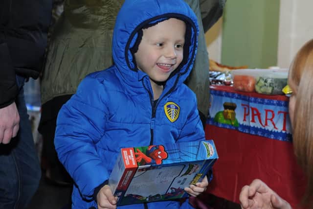 Toby Nye celebrates his 5th birthday at a party at Gotts Park in Armley.