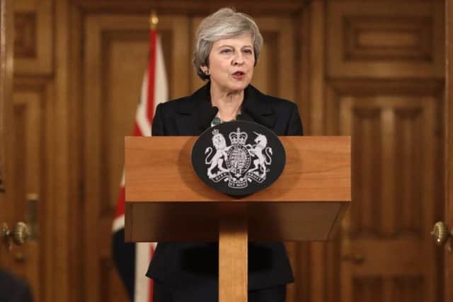 Theresa May holds a press conference at 10 Downing Street