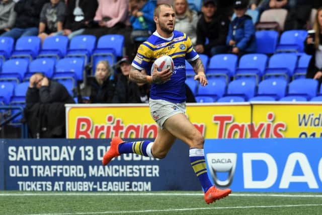 Rugby League The Qualifiers.
Widness Vikings v Leeds Rhinos.
Rhinos Luke Briscoe races away to score his opening try.
9th September 2018.