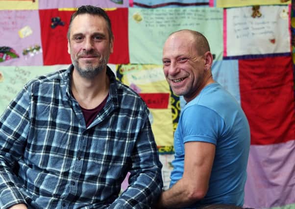 Greg Hudson, who lives with HIV, pictured with Scott Gledhill, right, a support worker at the charity.