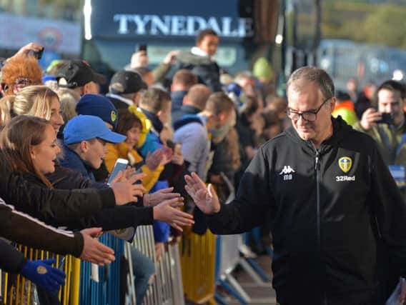 POPULAR: Marcelo Bielsa is all the rage with Leeds United's adoring fans before last month's clash against Nottingham Forest at Elland Road. Picture by Bruce Rollinson.