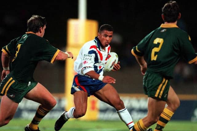 Jason Robinson playing for Great Britain v Australia in 1999. (SWPix)