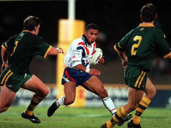 Jason Robinson playing for Great Britain v Australia in 1999. (SWPix)