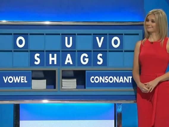 Rachel Riley puts up the word 'Shags' which helped a Yorkshire man win an episode of Countdown
