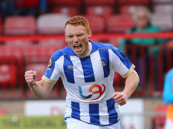Former Leeds United youngster Michael Woods in action for Hartlepool United.