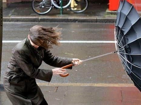The 'be aware' warning is in place for some parts of the region for this Thursday, with people warned of a chance of 'very strong and disruptive winds'.