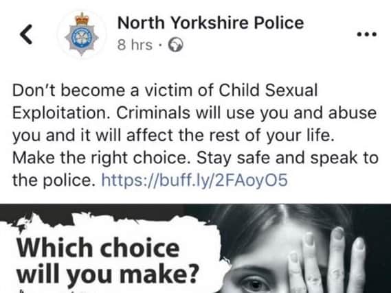 North Yorkshire Police have been slammed for victim blaming in a new child sexual exploitation campaign telling children to make 'the right choice'