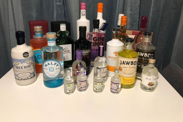 Collection of gins.
